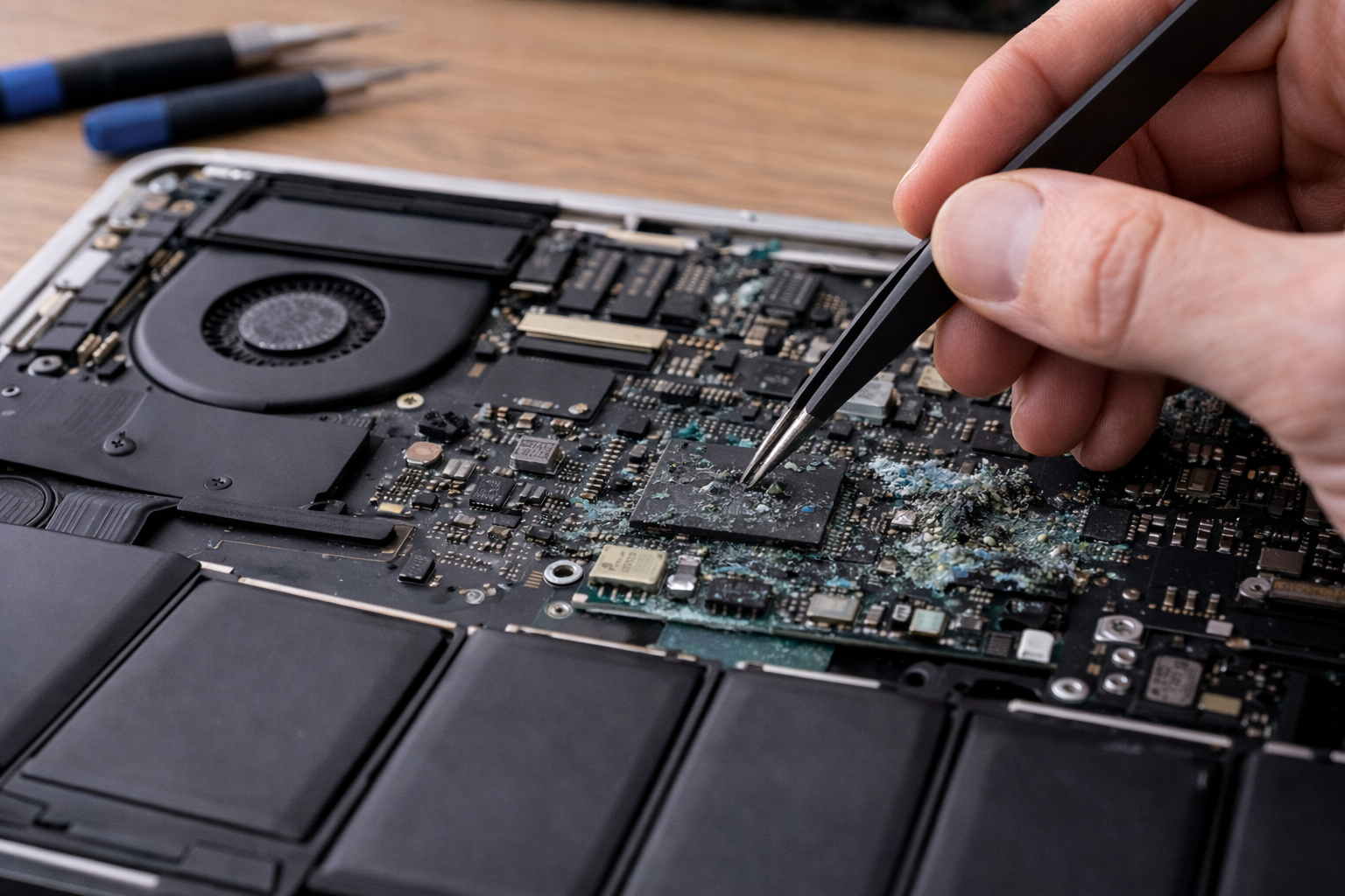 Désoxydation iMac après choc liquide